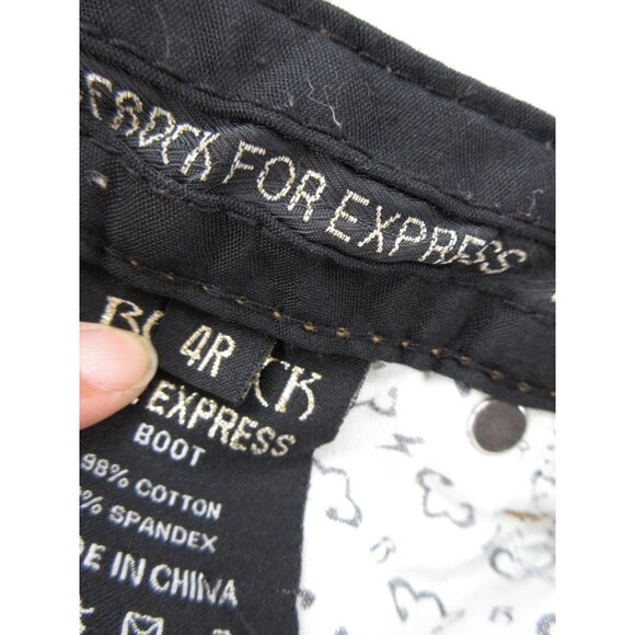 Rerock for Express Jeans 4 Bootcut Distressed Low Rise Embroidered - Picture 12 of 13